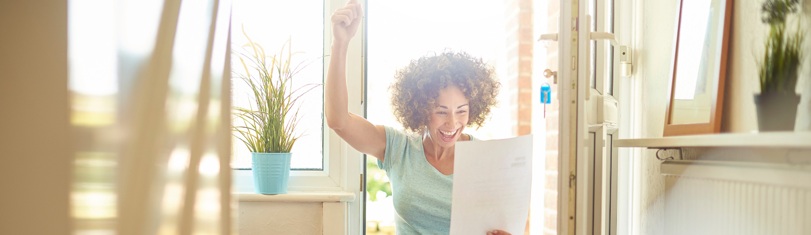 Women who is excited that she got the job